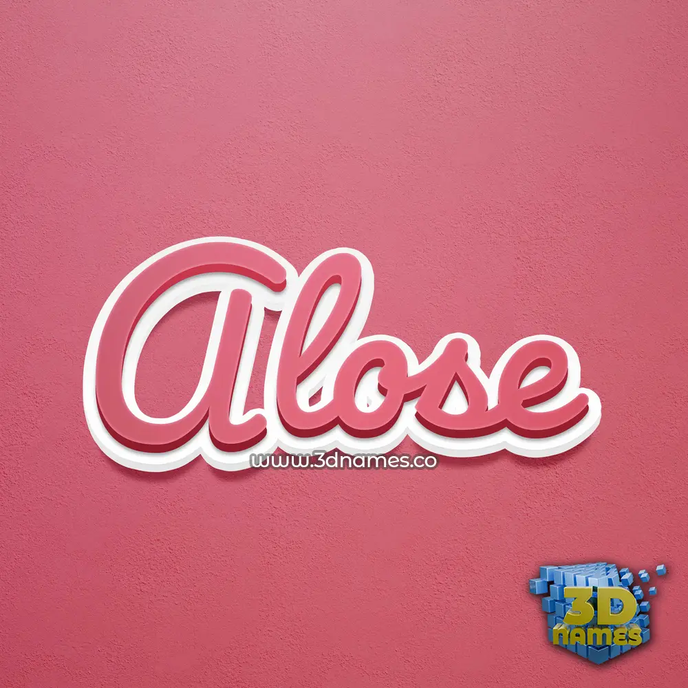 alose in Red Scribble style - 3D name wallpaper
