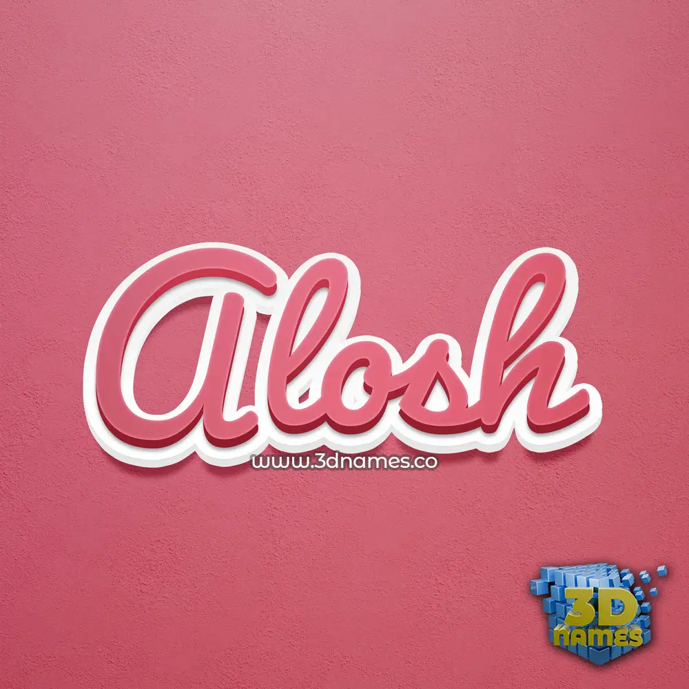 alosh in Red Scribble style - 3D name wallpaper
