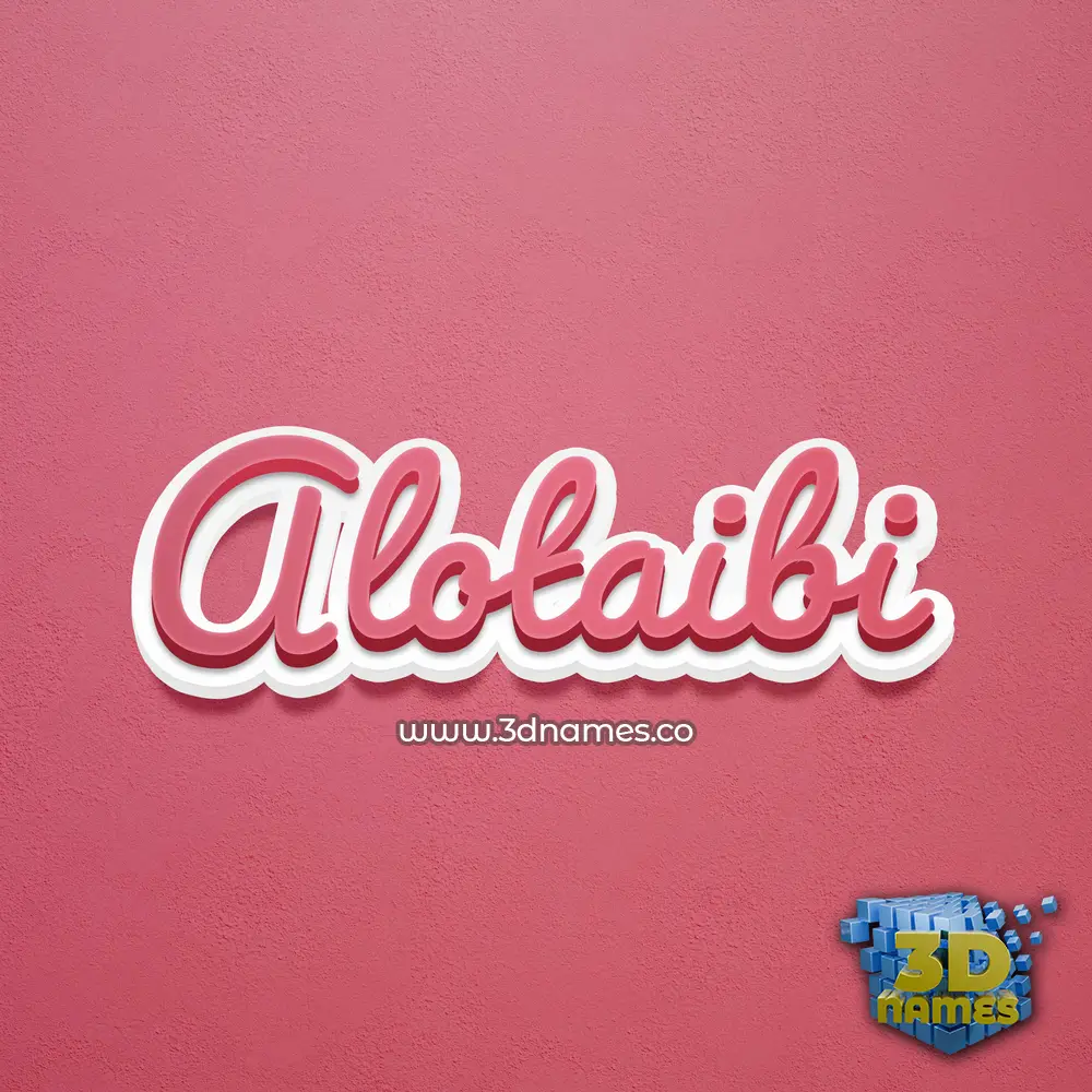 alotaibi in Red Scribble style - 3D name wallpaper