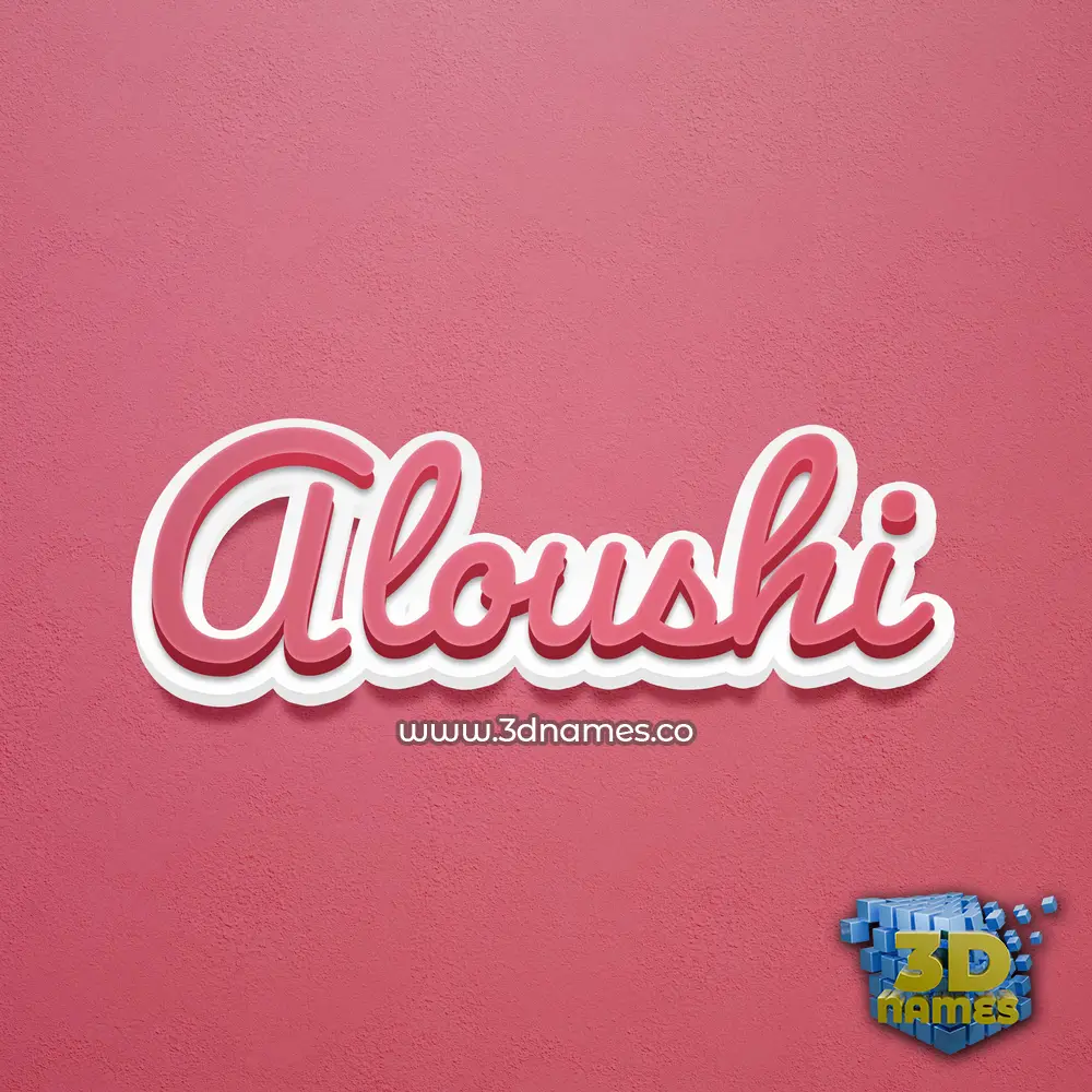 aloushi in Red Scribble style - 3D name wallpaper