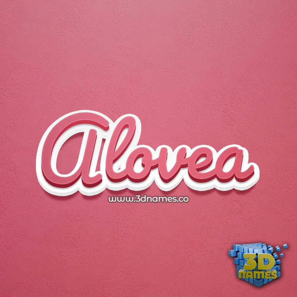alovea in Red Scribble style - 3D name wallpaper