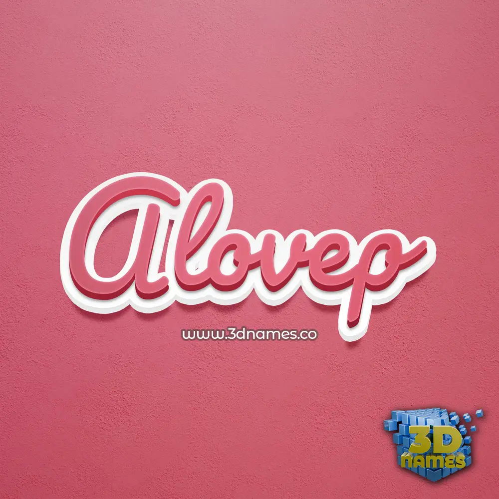 alovep in Red Scribble style - 3D name wallpaper