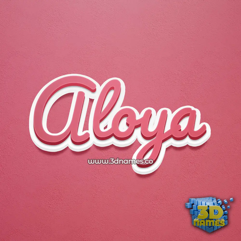 aloya in Red Scribble style - 3D name wallpaper