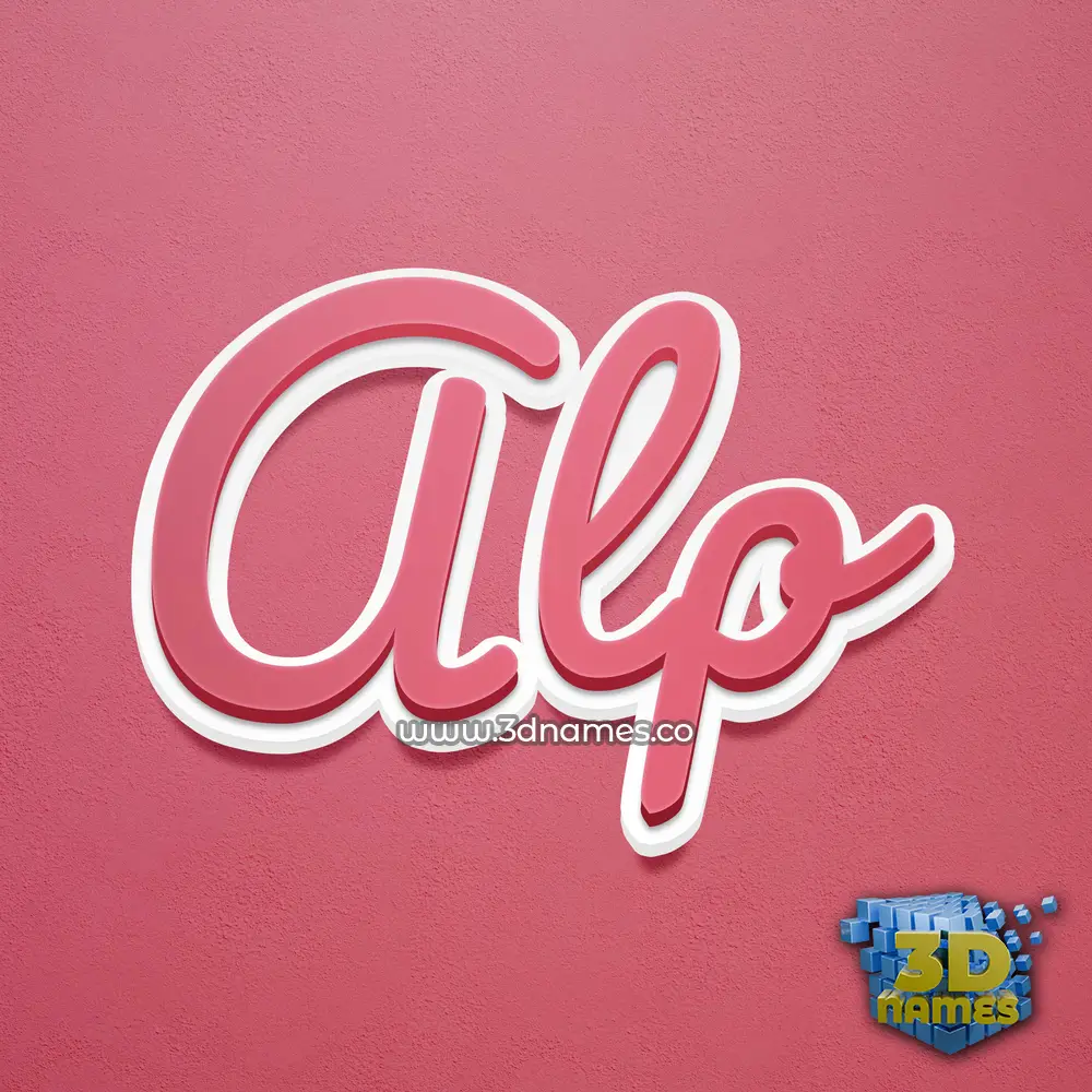 alp in Red Scribble style - 3D name wallpaper