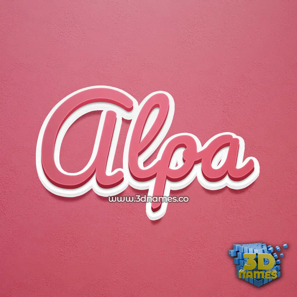 alpa in Red Scribble style - 3D name wallpaper