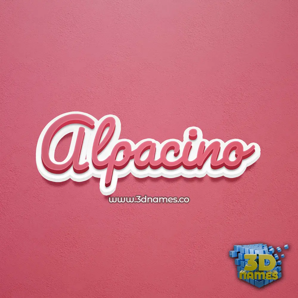 alpacino in Red Scribble style - 3D name wallpaper