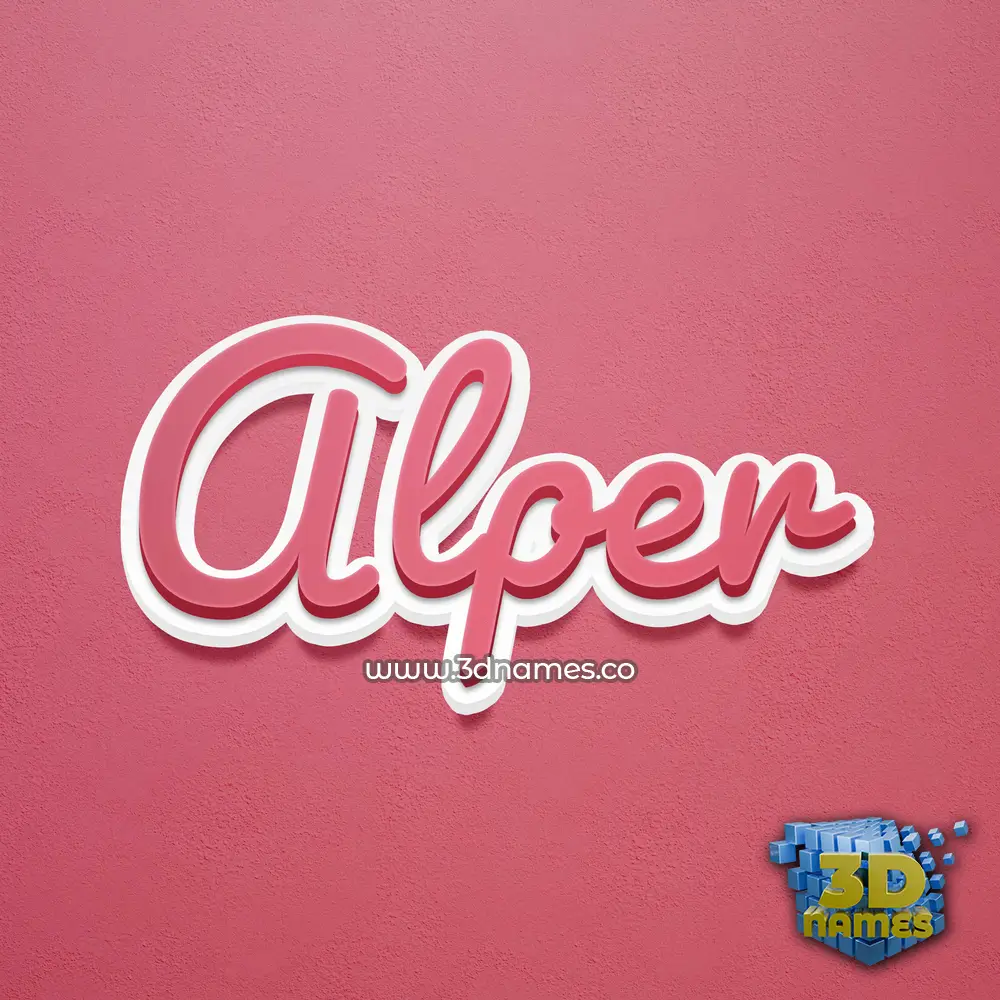alper in Red Scribble style - 3D name wallpaper