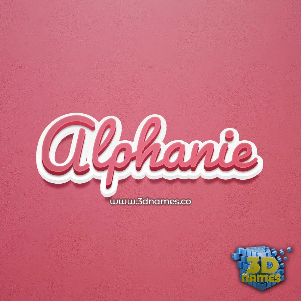 alphanie in Red Scribble style - 3D name wallpaper
