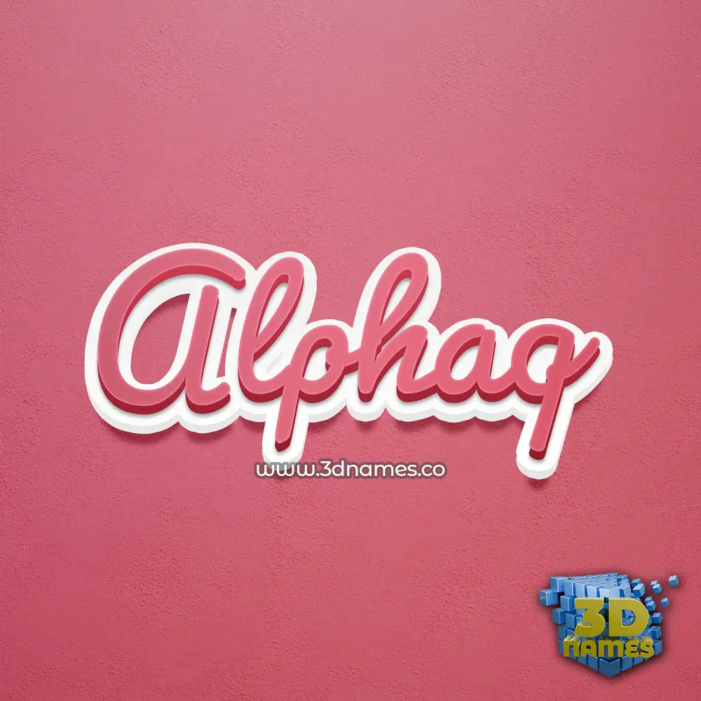 alphaq in Red Scribble style - 3D name wallpaper