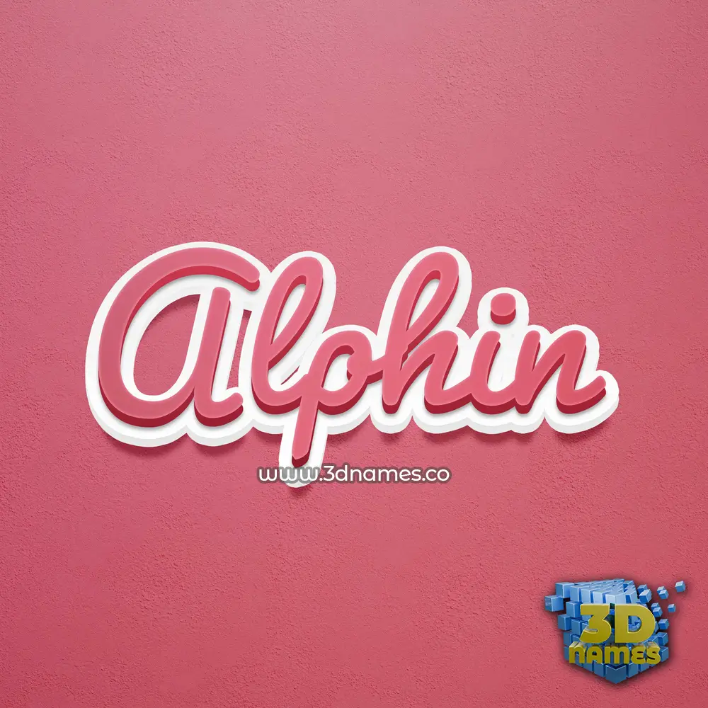 alphin in Red Scribble style - 3D name wallpaper