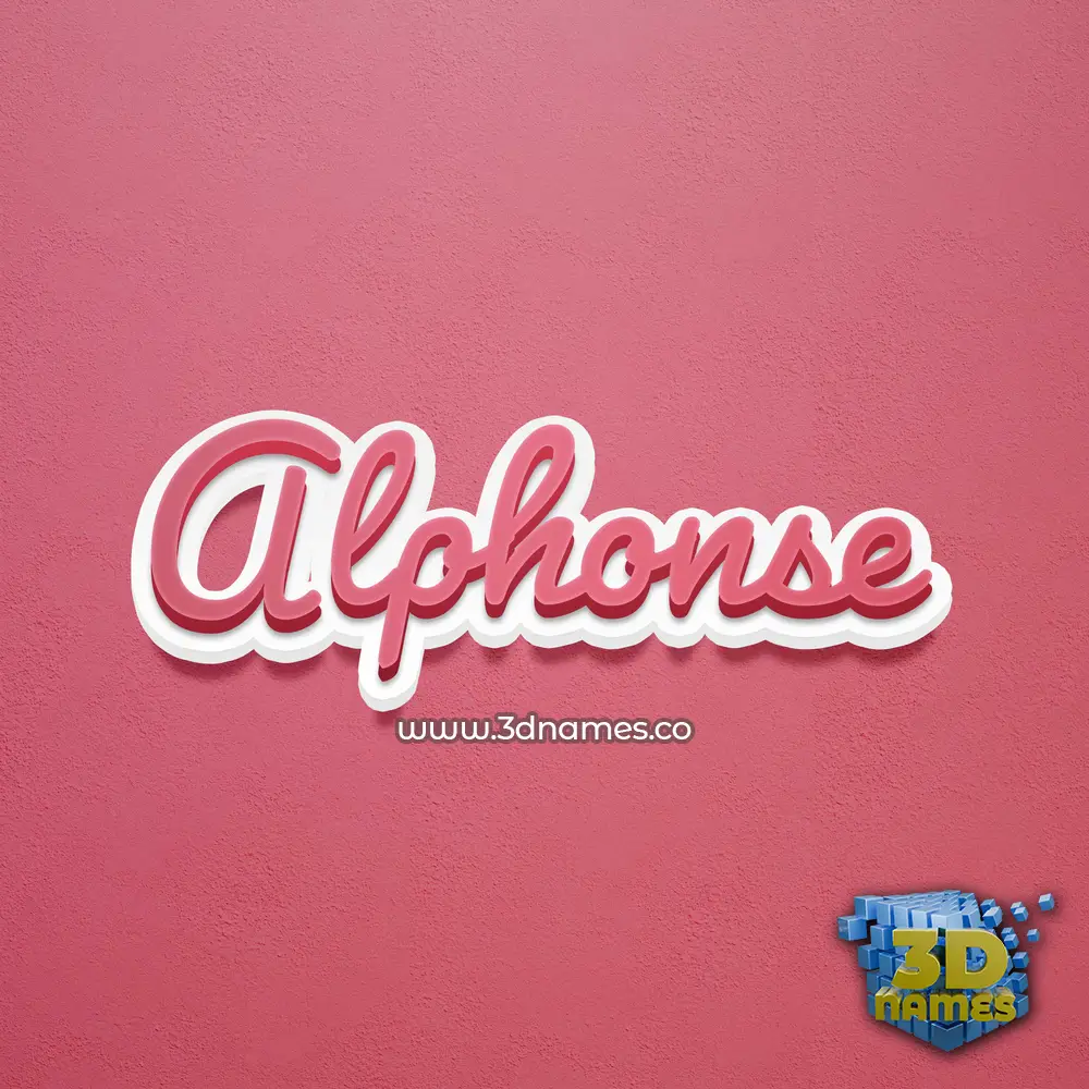 alphonse in Red Scribble style - 3D name wallpaper