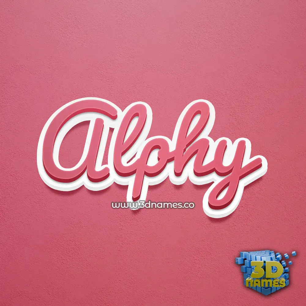 alphy in Red Scribble style - 3D name wallpaper