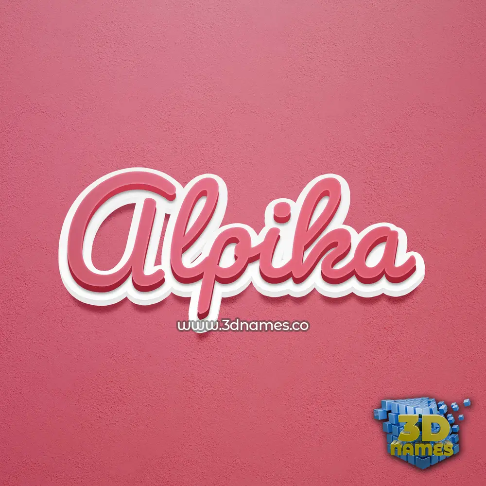 alpika in Red Scribble style - 3D name wallpaper
