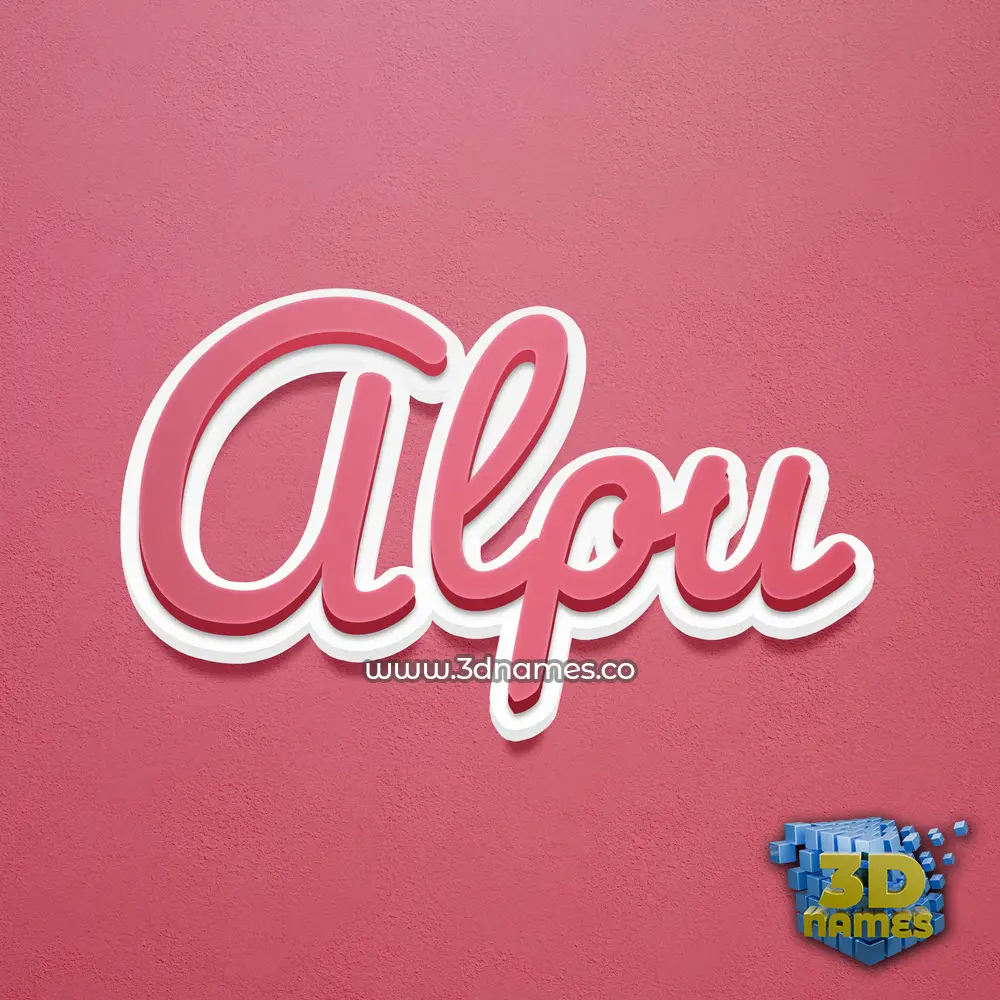 alpu in Red Scribble style - 3D name wallpaper
