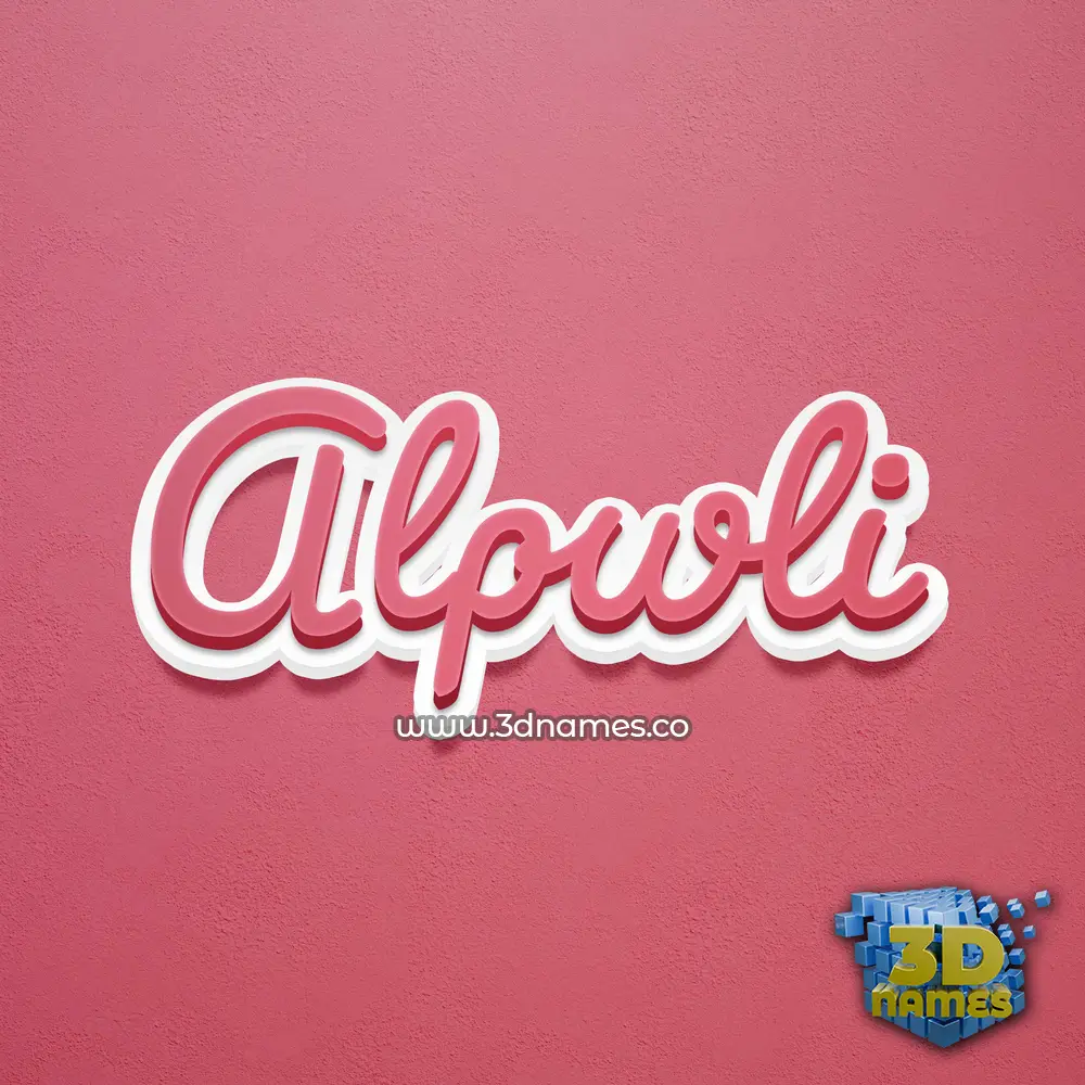 alpwli in Red Scribble style - 3D name wallpaper