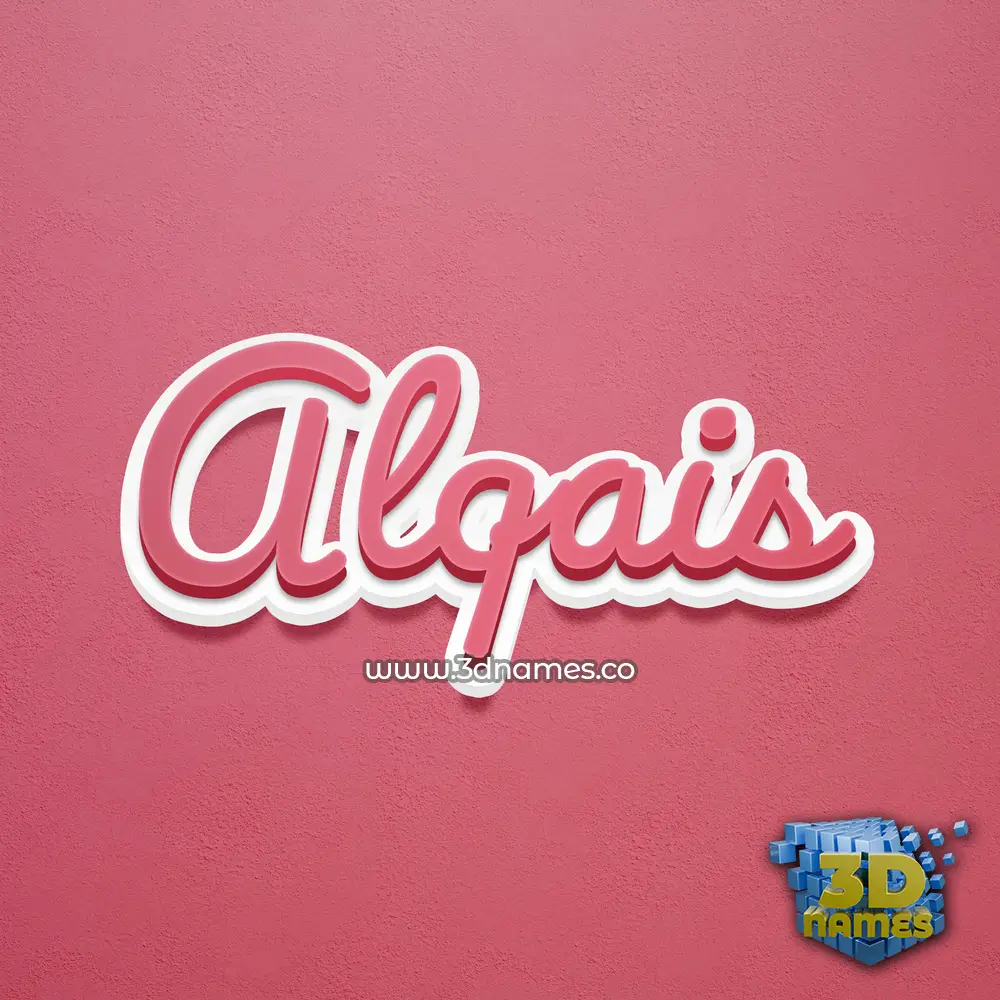 alqais in Red Scribble style - 3D name wallpaper