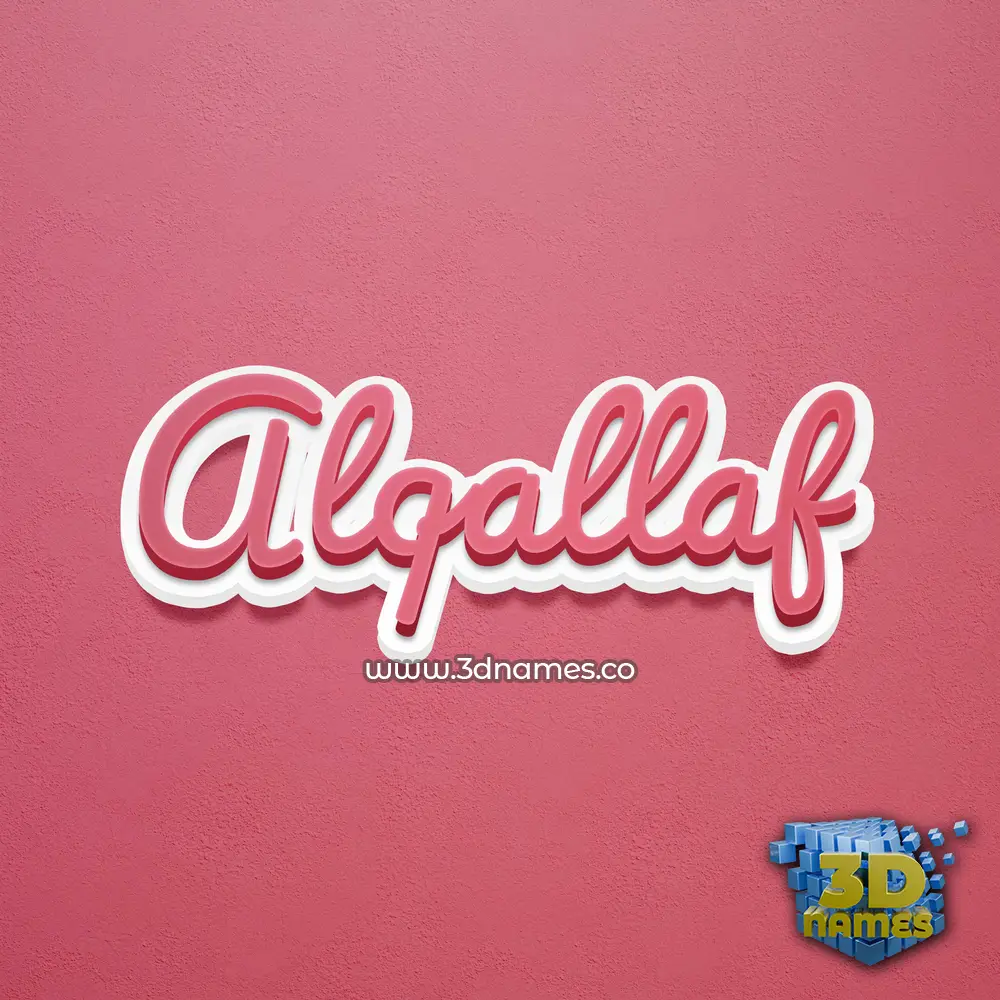 alqallaf in Red Scribble style - 3D name wallpaper