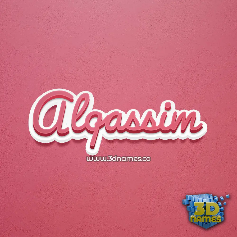 alqassim in Red Scribble style - 3D name wallpaper