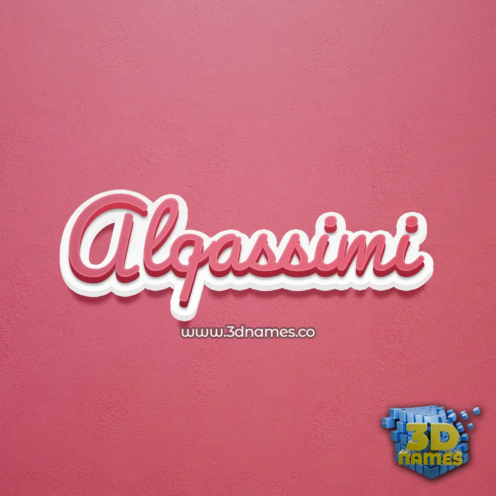 alqassimi in Red Scribble style - 3D name wallpaper
