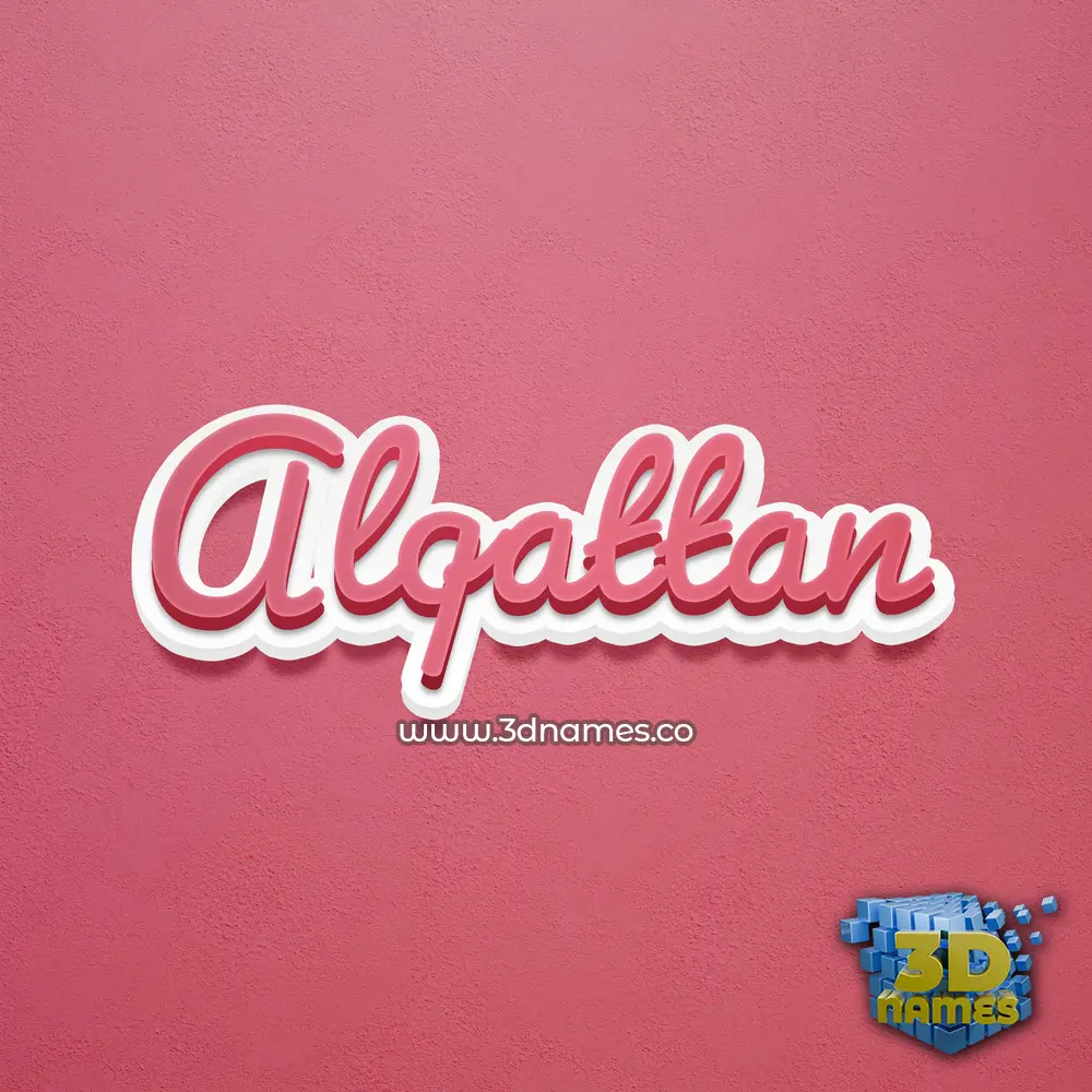 alqattan in Red Scribble style - 3D name wallpaper