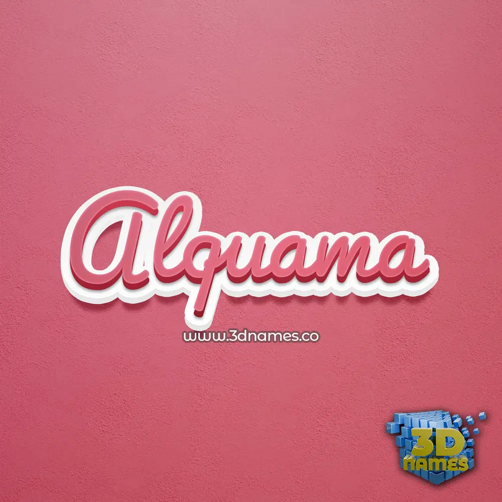 alquama in Red Scribble style - 3D name wallpaper