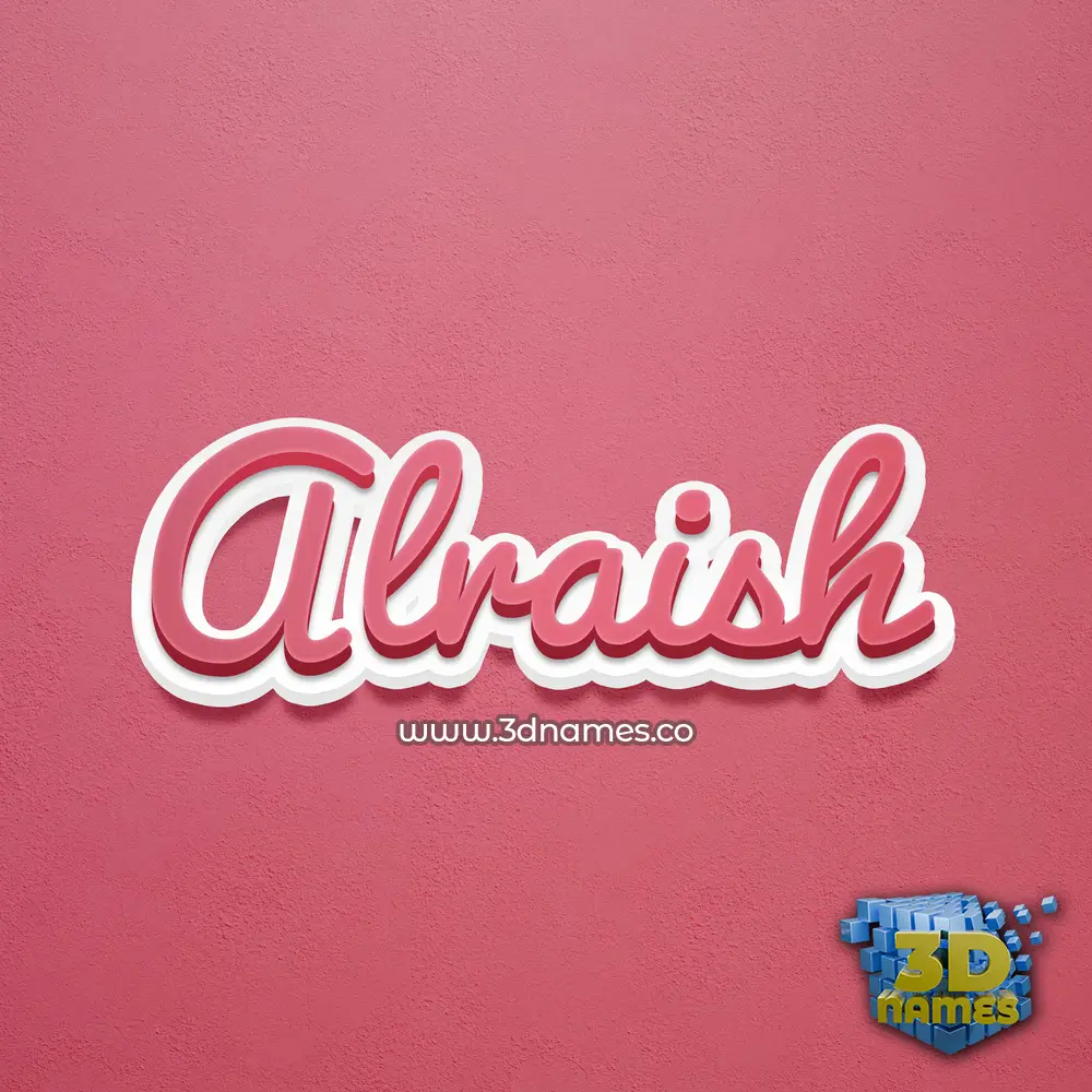 alraish in Red Scribble style - 3D name wallpaper