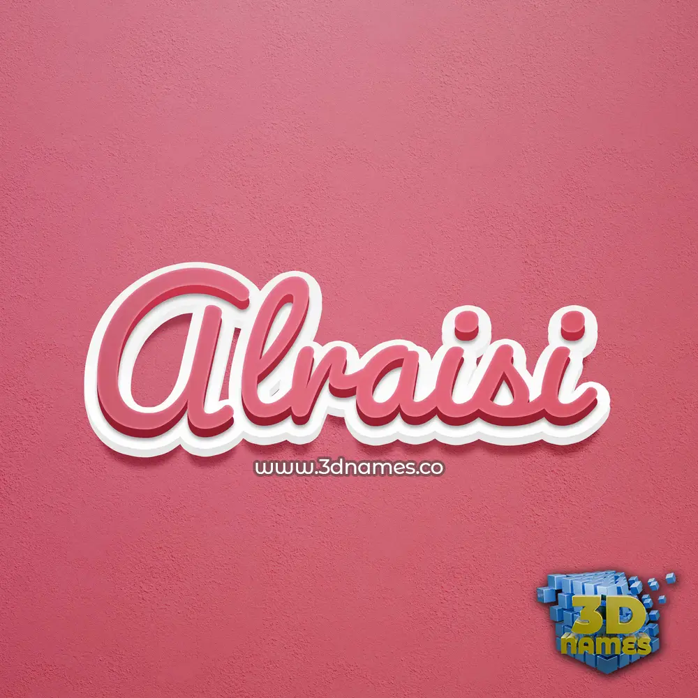alraisi in Red Scribble style - 3D name wallpaper