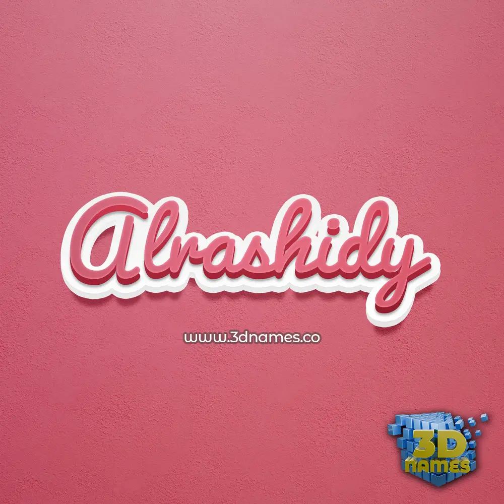 alrashidy in Red Scribble style - 3D name wallpaper