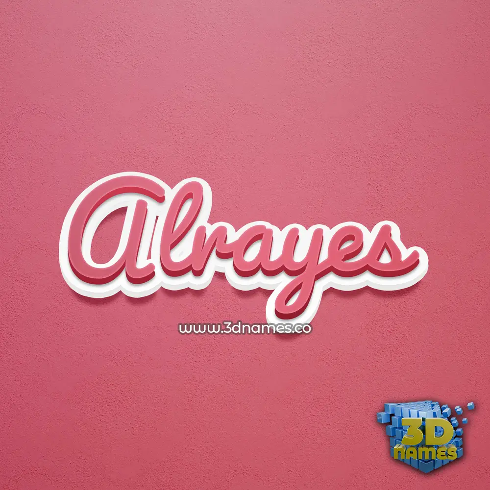 alrayes in Red Scribble style - 3D name wallpaper