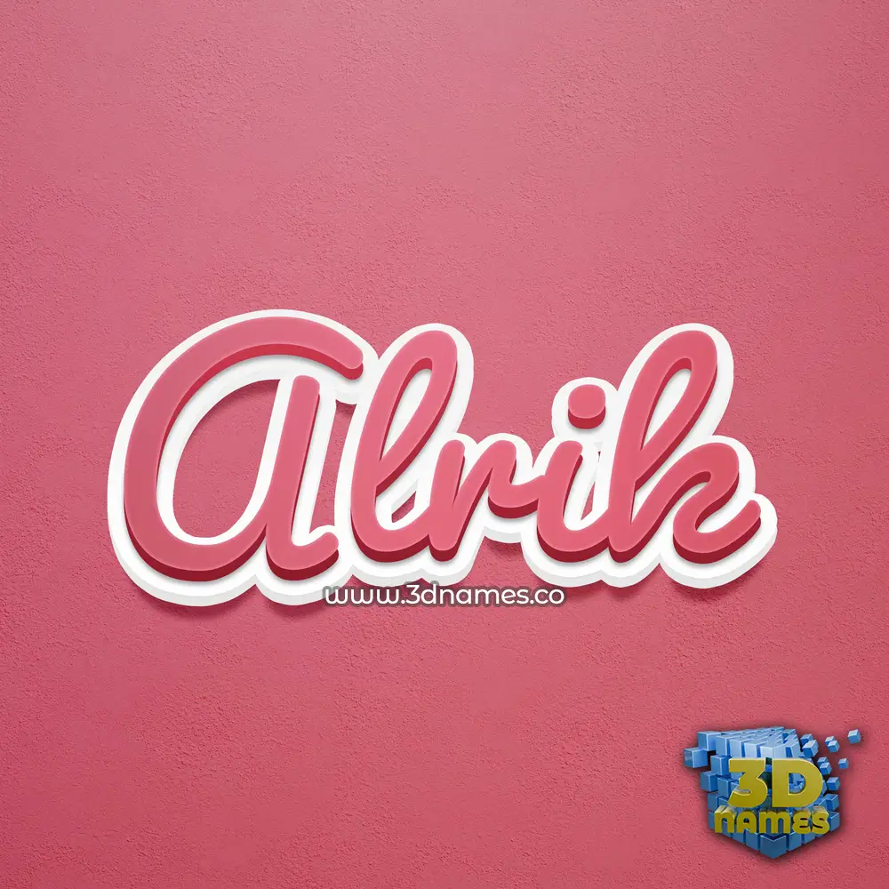 alrik in Red Scribble style - 3D name wallpaper