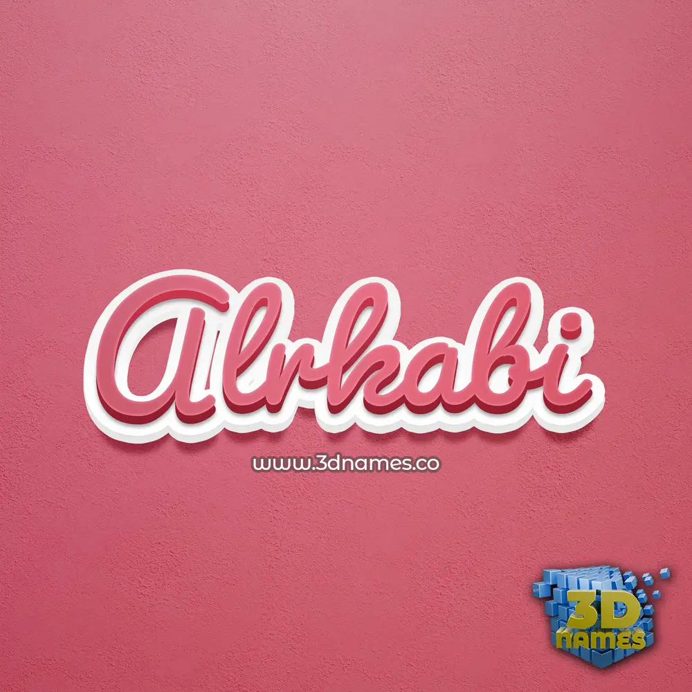 alrkabi in Red Scribble style - 3D name wallpaper
