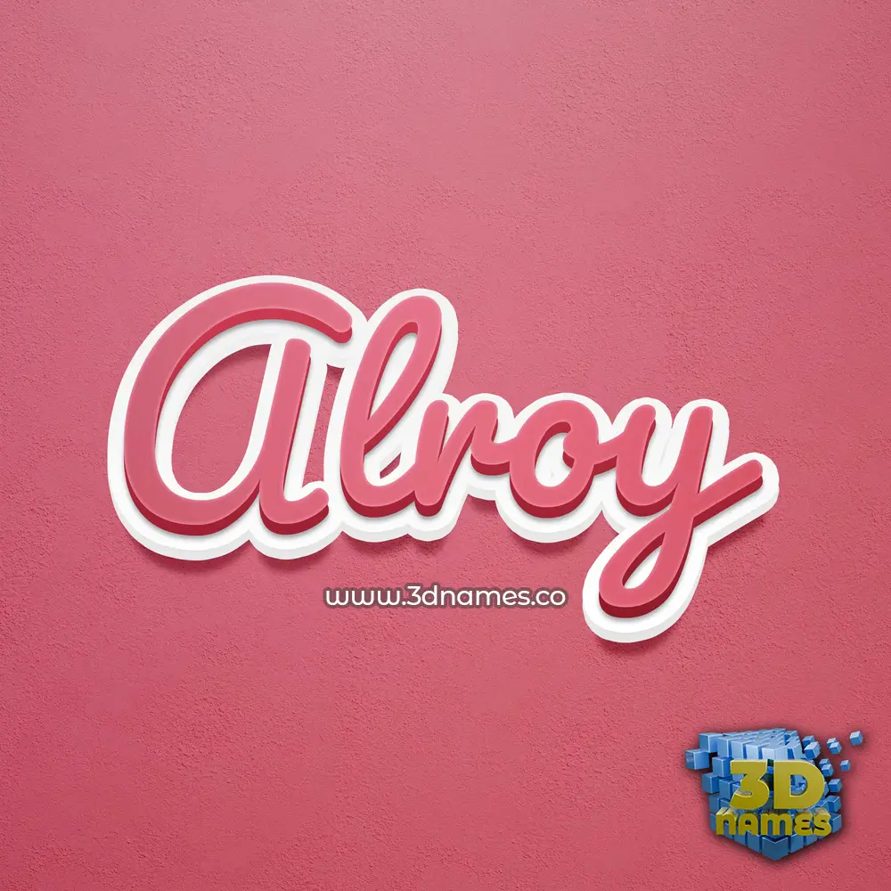 alroy in Red Scribble style - 3D name wallpaper