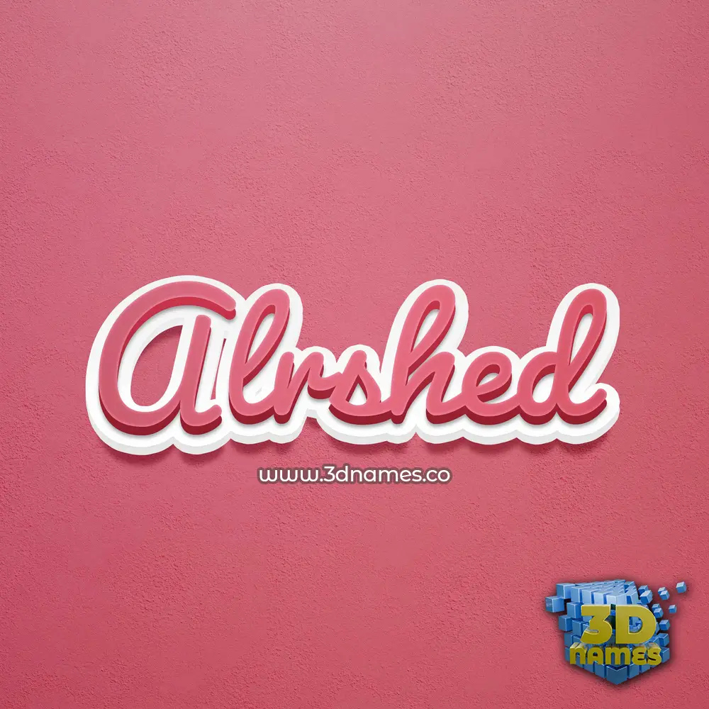 alrshed in Red Scribble style - 3D name wallpaper