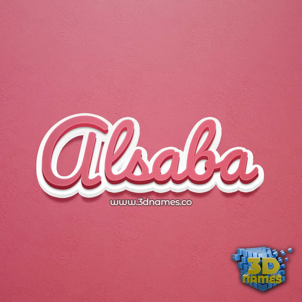 alsaba in Red Scribble style - 3D name wallpaper