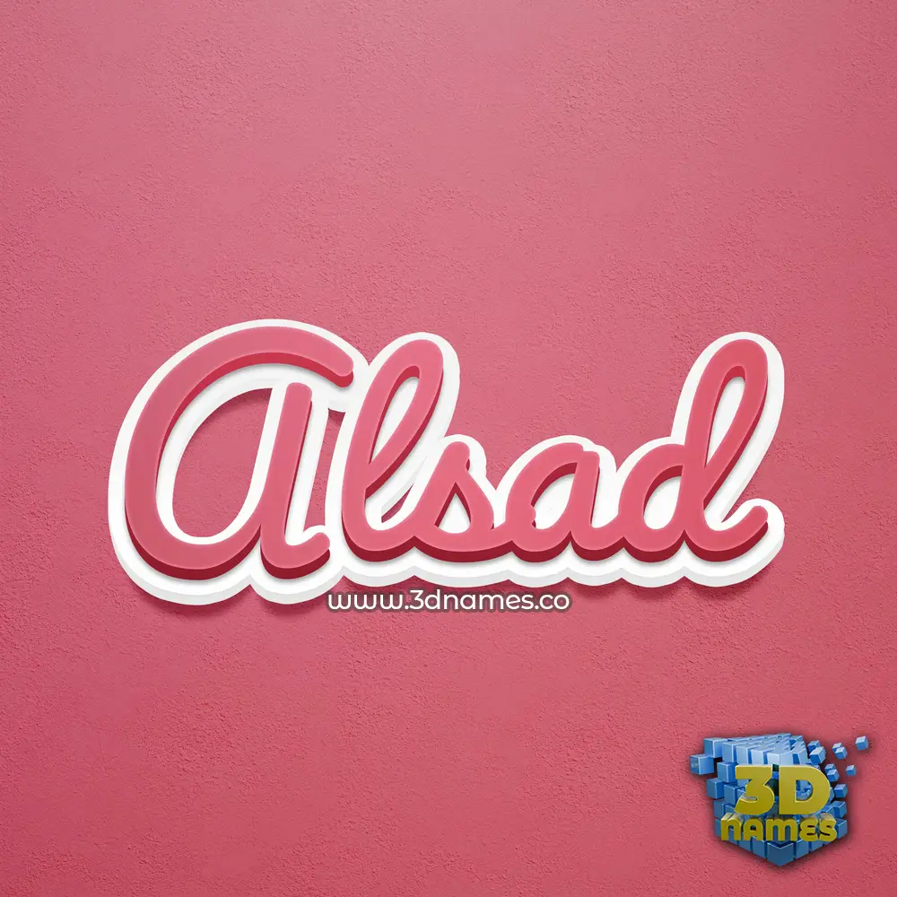 alsad in Red Scribble style - 3D name wallpaper