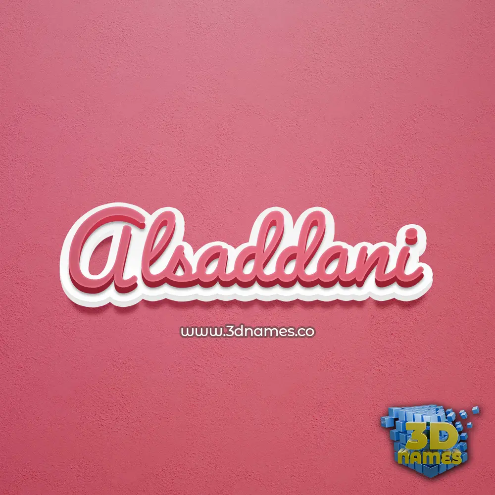 alsaddani in Red Scribble style - 3D name wallpaper