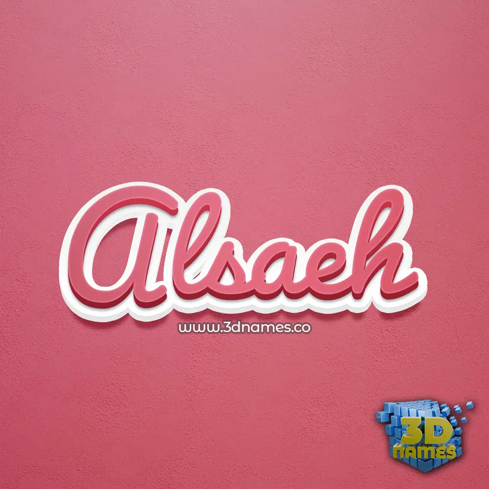 alsaeh in Red Scribble style - 3D name wallpaper