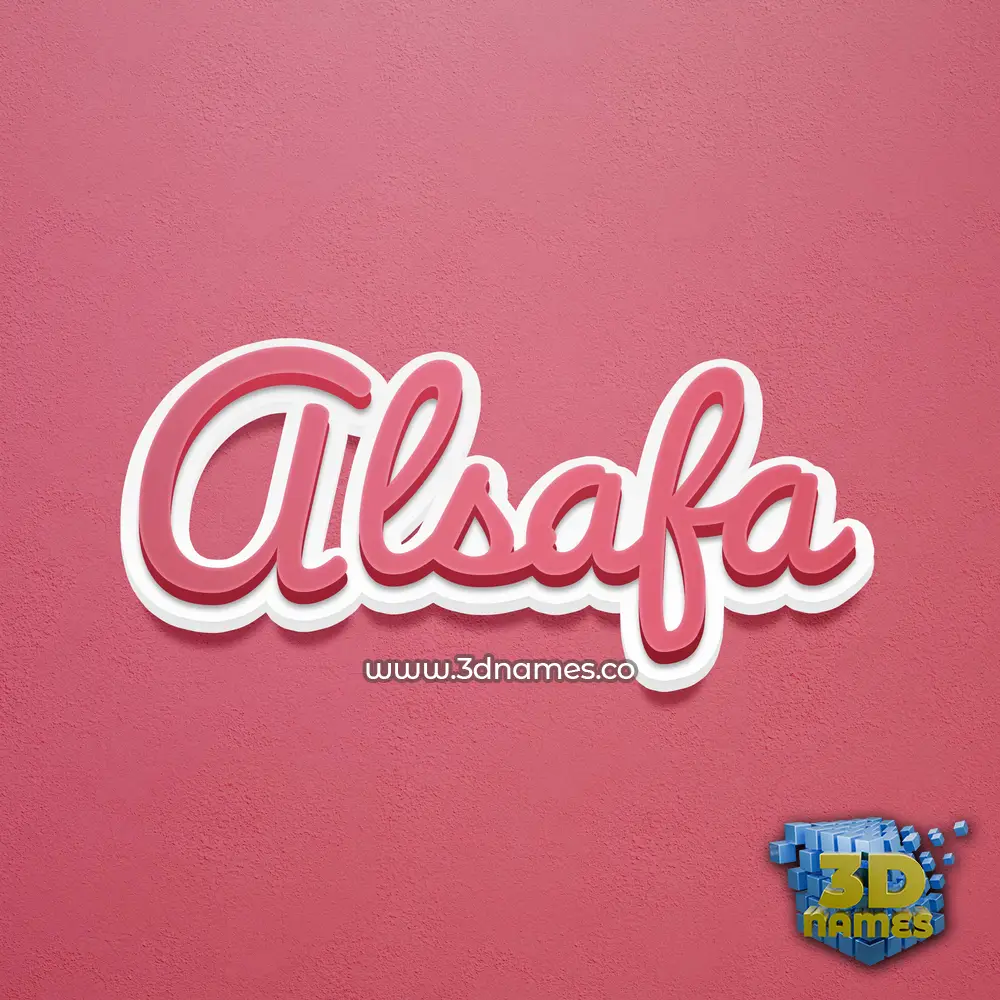 alsafa in Red Scribble style - 3D name wallpaper