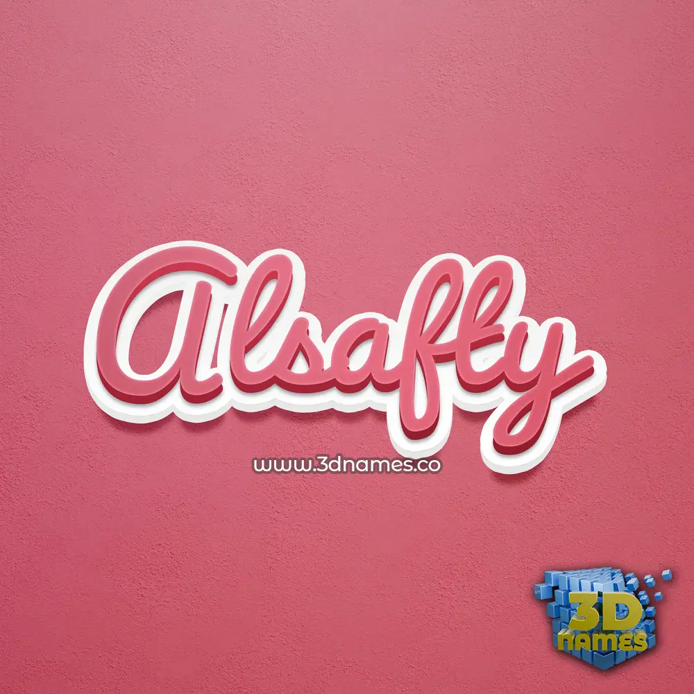 alsafty in Red Scribble style - 3D name wallpaper