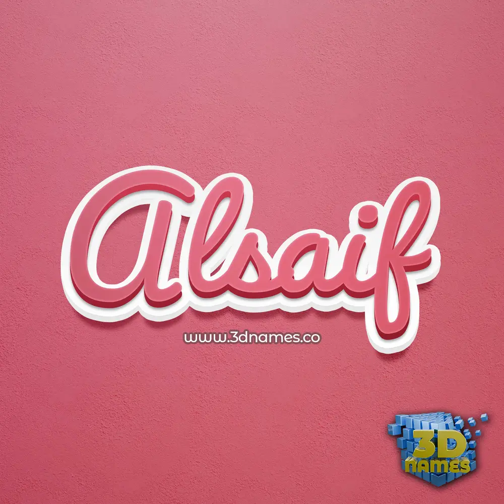 alsaif in Red Scribble style - 3D name wallpaper