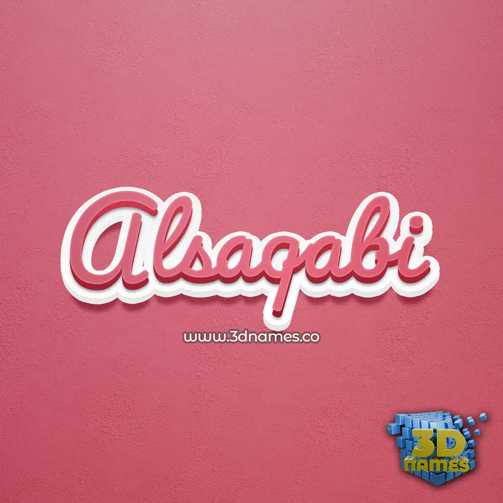 alsaqabi in Red Scribble style - 3D name wallpaper