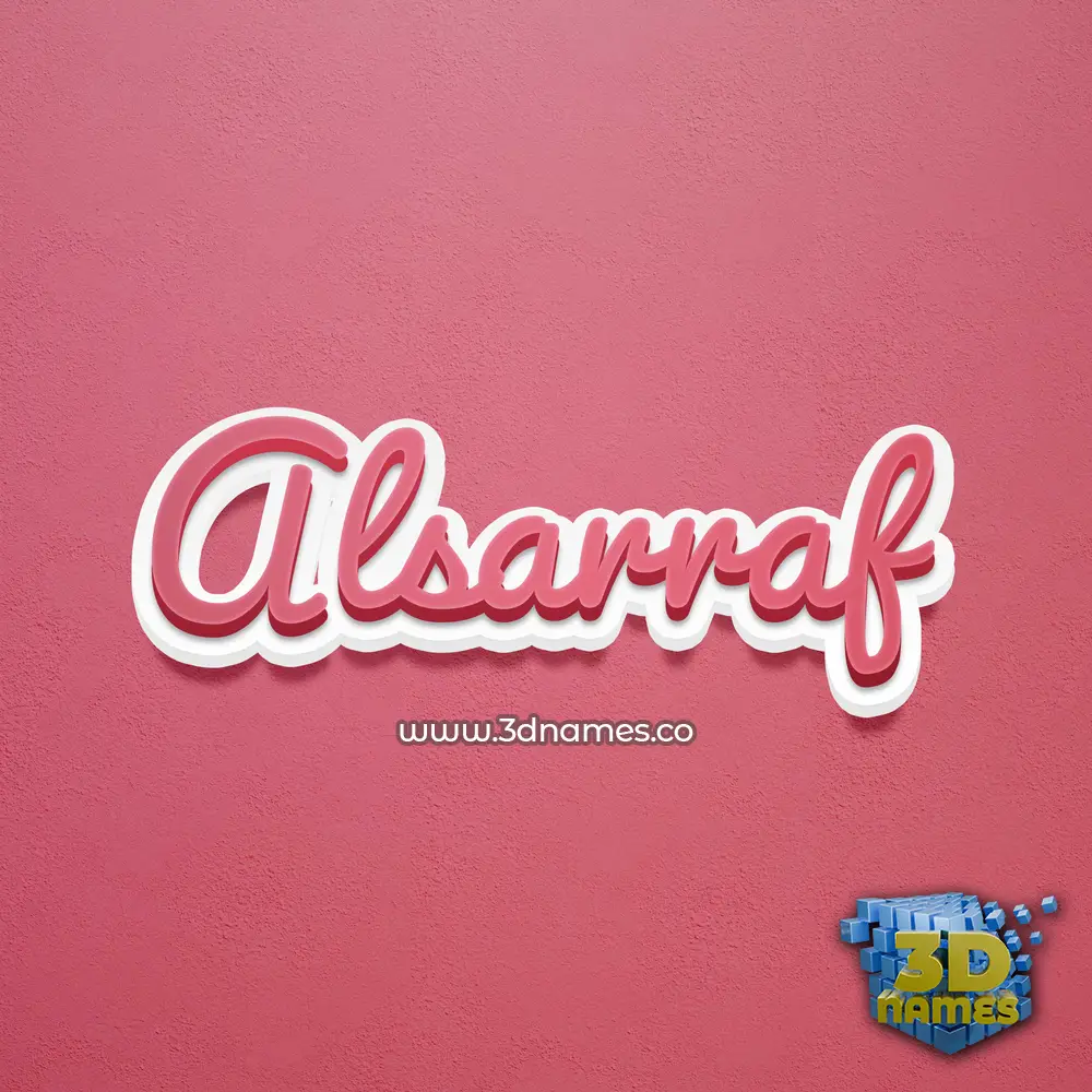 alsarraf in Red Scribble style - 3D name wallpaper
