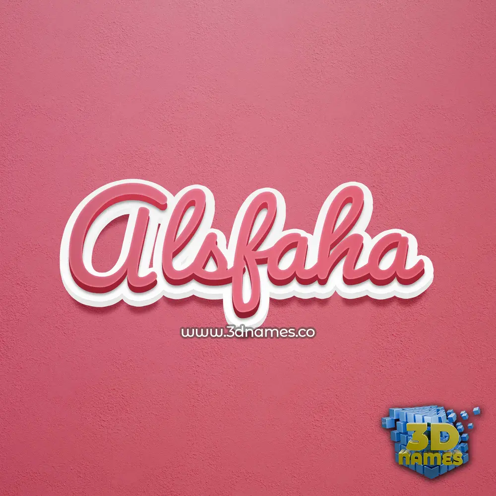alsfaha in Red Scribble style - 3D name wallpaper