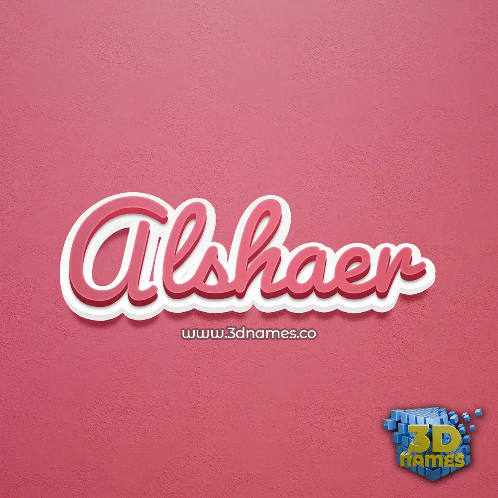 alshaer in Red Scribble style - 3D name wallpaper