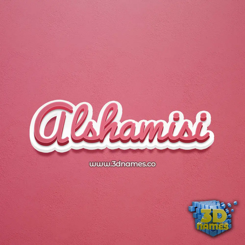 alshamisi in Red Scribble style - 3D name wallpaper