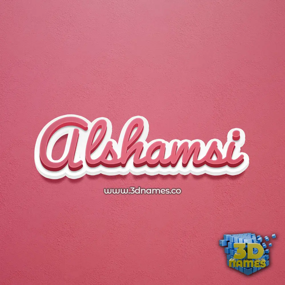 alshamsi in Red Scribble style - 3D name wallpaper