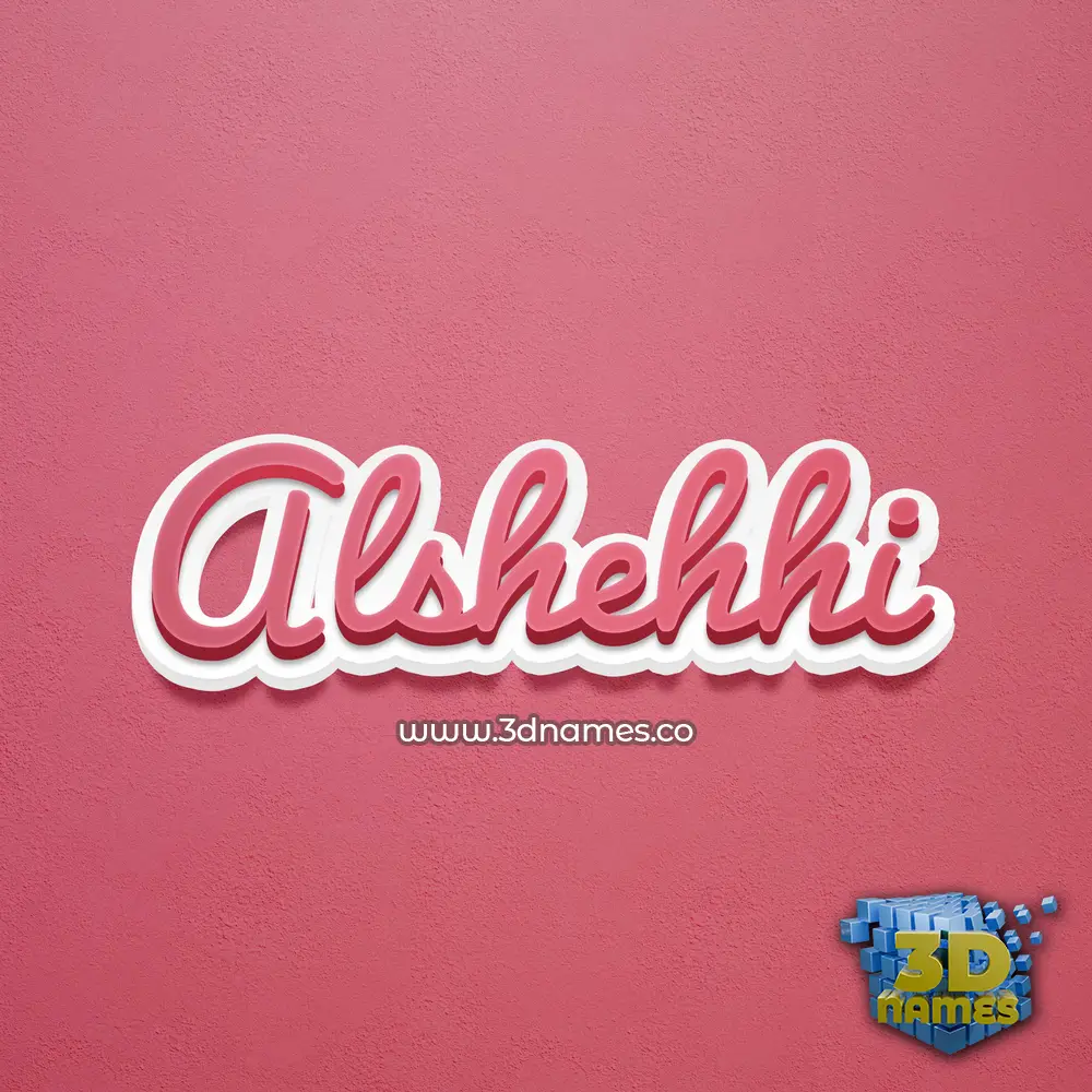 alshehhi in Red Scribble style - 3D name wallpaper