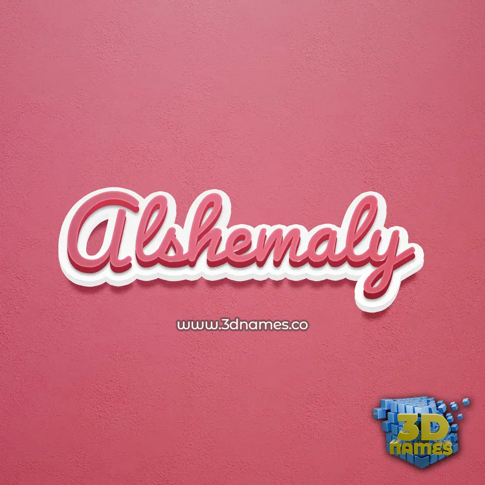 alshemaly in Red Scribble style - 3D name wallpaper