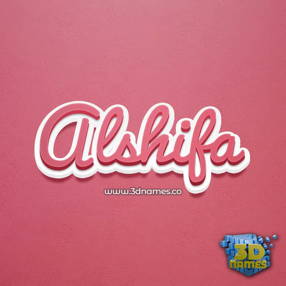 alshifa in Red Scribble style - 3D name wallpaper