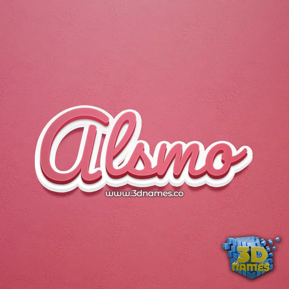 alsmo in Red Scribble style - 3D name wallpaper